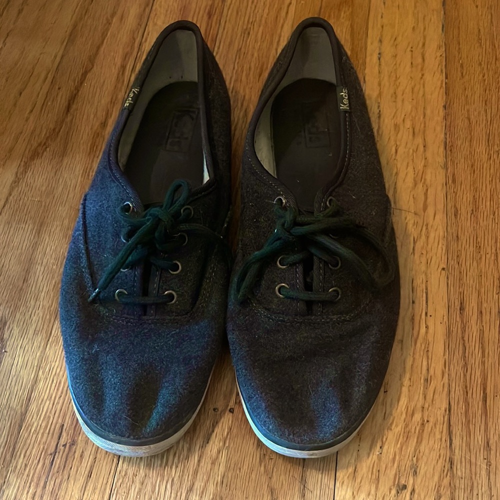 Lightly used green wool Keds